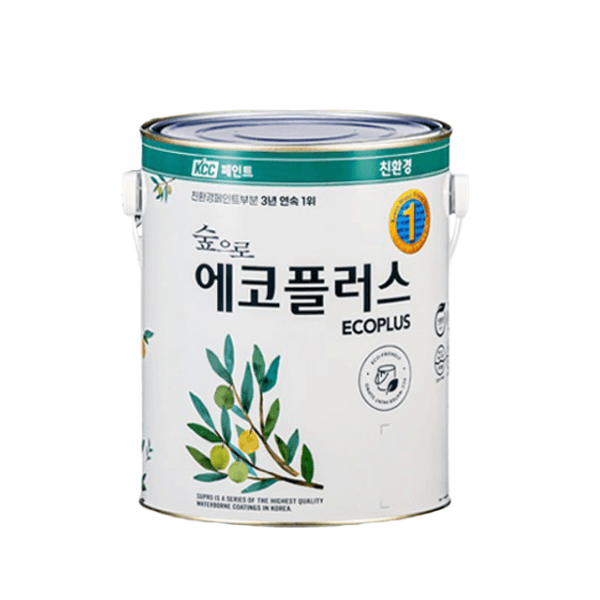 비아이티(BIT COMPANY) KCC 숲으로 에코플러스 친환경 수성페인트 벽지 벽면 방문 실내용 페인트 백색, 화이트, 3.78L, 1개