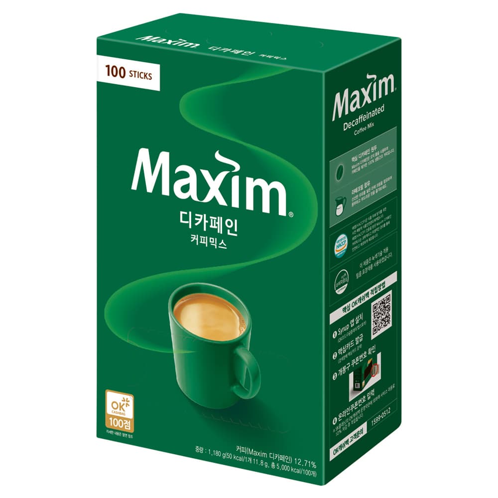 주식회사공단유통 동서식품 맥심 디카페인 커피믹스, 100개