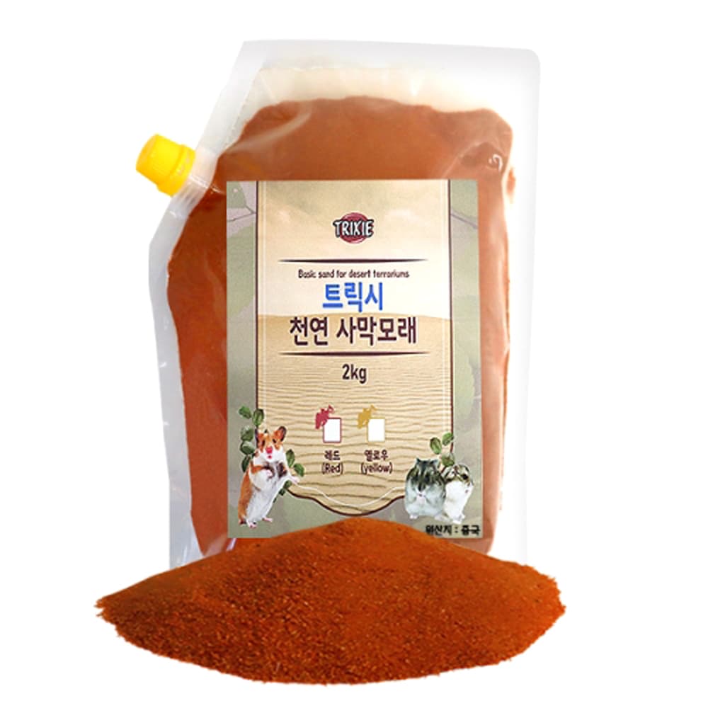 애니몰파크 트릭시 천연 사막모래, 레드, 2kg, 1개