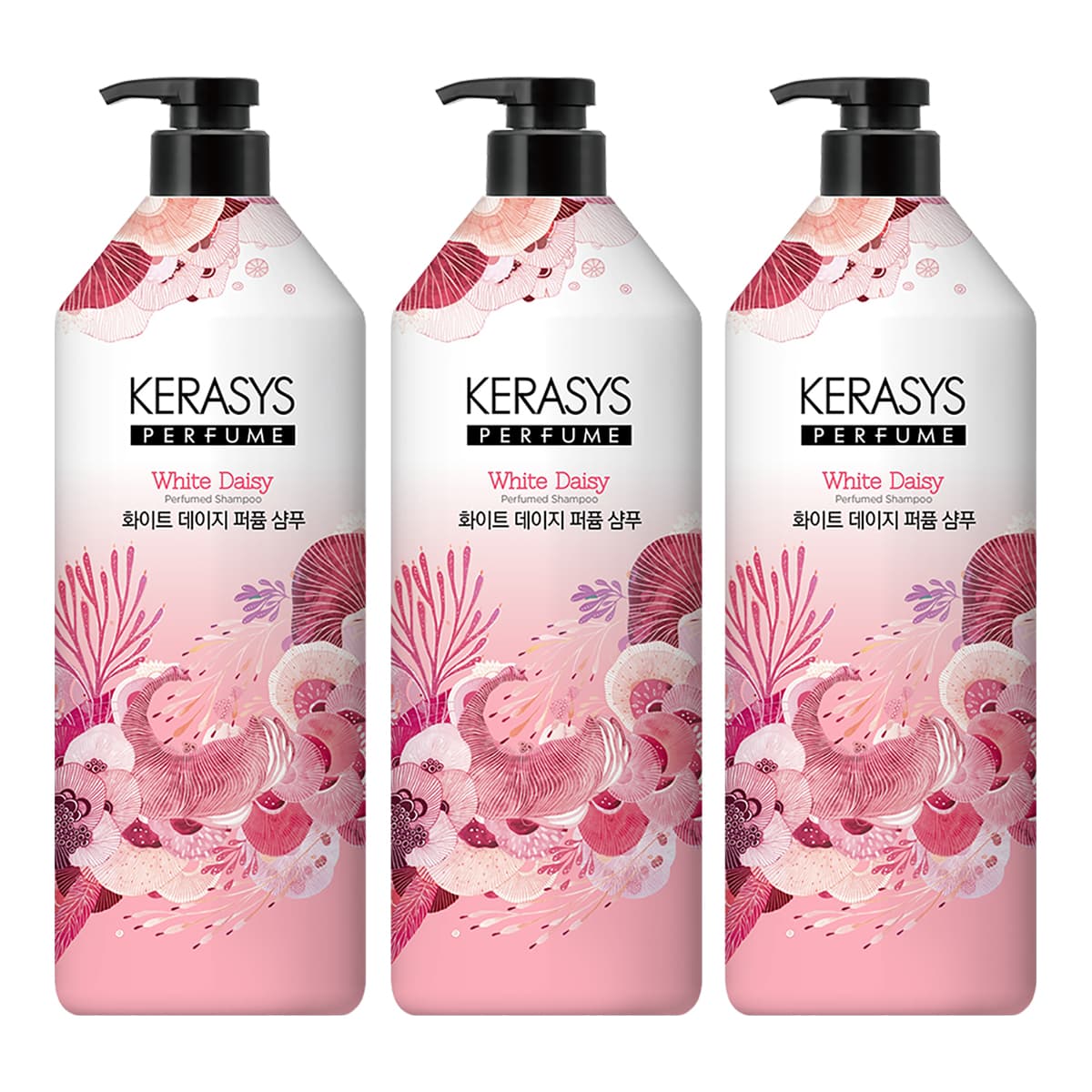 애경산업(주) 케라시스 화이트 데이지 퍼퓸 샴푸, 1L, 3개