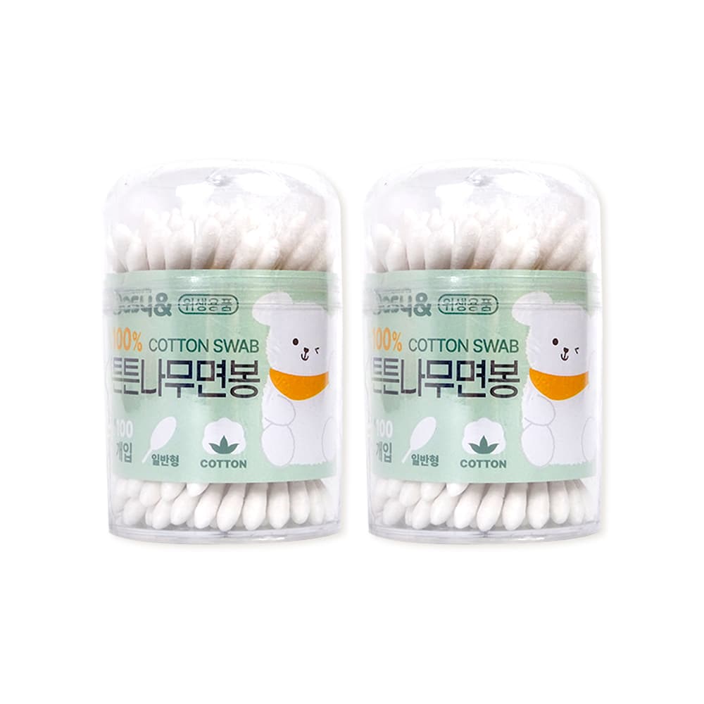 잡동산이 이지앤 튼튼나무면봉, 100개입, 2개