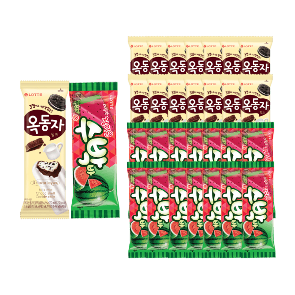 롯데웰푸드(주) 롯데 옥동자 + 수박바, 75ml, 15개 + 75ml, 15개