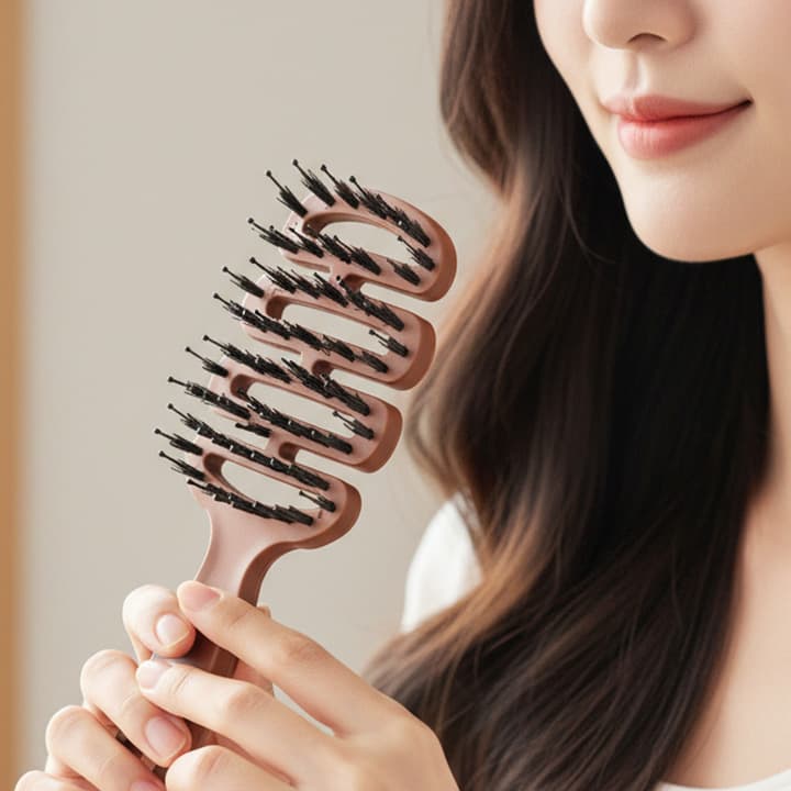 주식회사한담컴퍼니 비단결 볼륨케어 헤어브러쉬, 1개