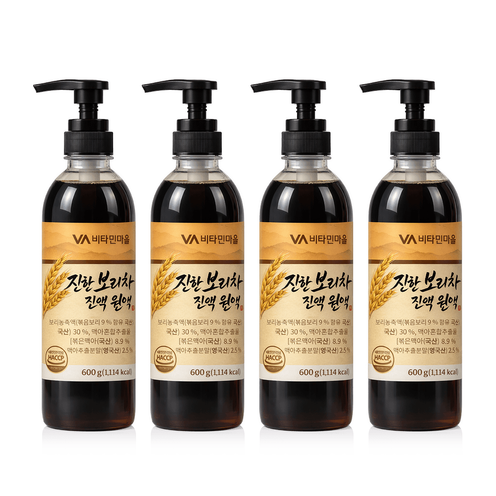 주식회사 비타민마을 비타민마을 진한 보리차 진액 원액, 600g, 4병