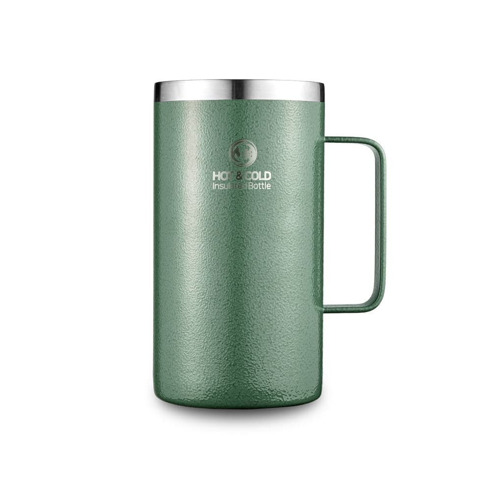 주식회사 리벤스 리벤스 스텐 보온보냉 손잡이 머그컵, 그린, 670ml, 1개