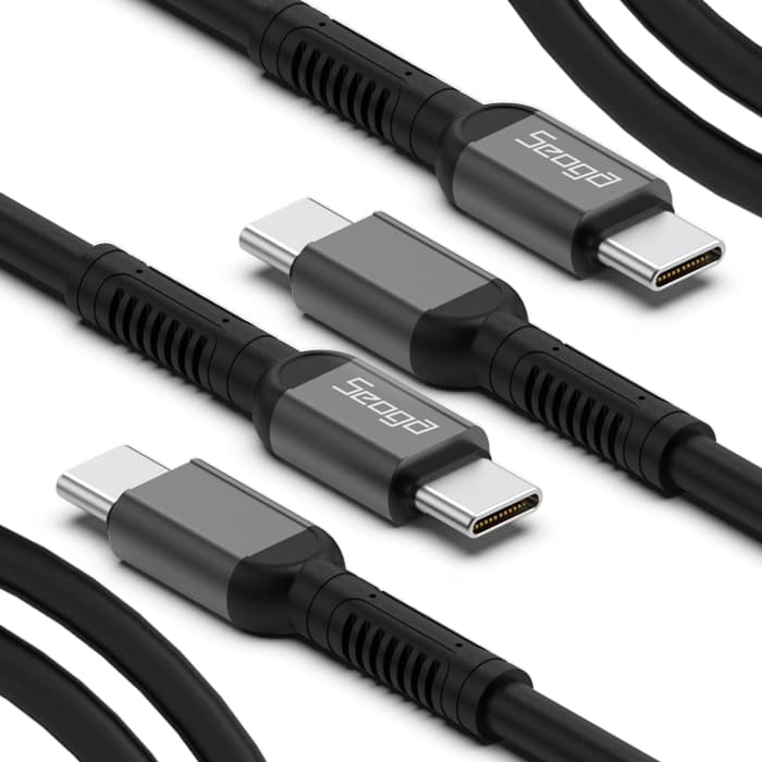 주식회사 파워컨버전스 서가 메탈 고강도 60W PD CtoC타입 초고속 케이블, 블랙, 1.5m, 2개