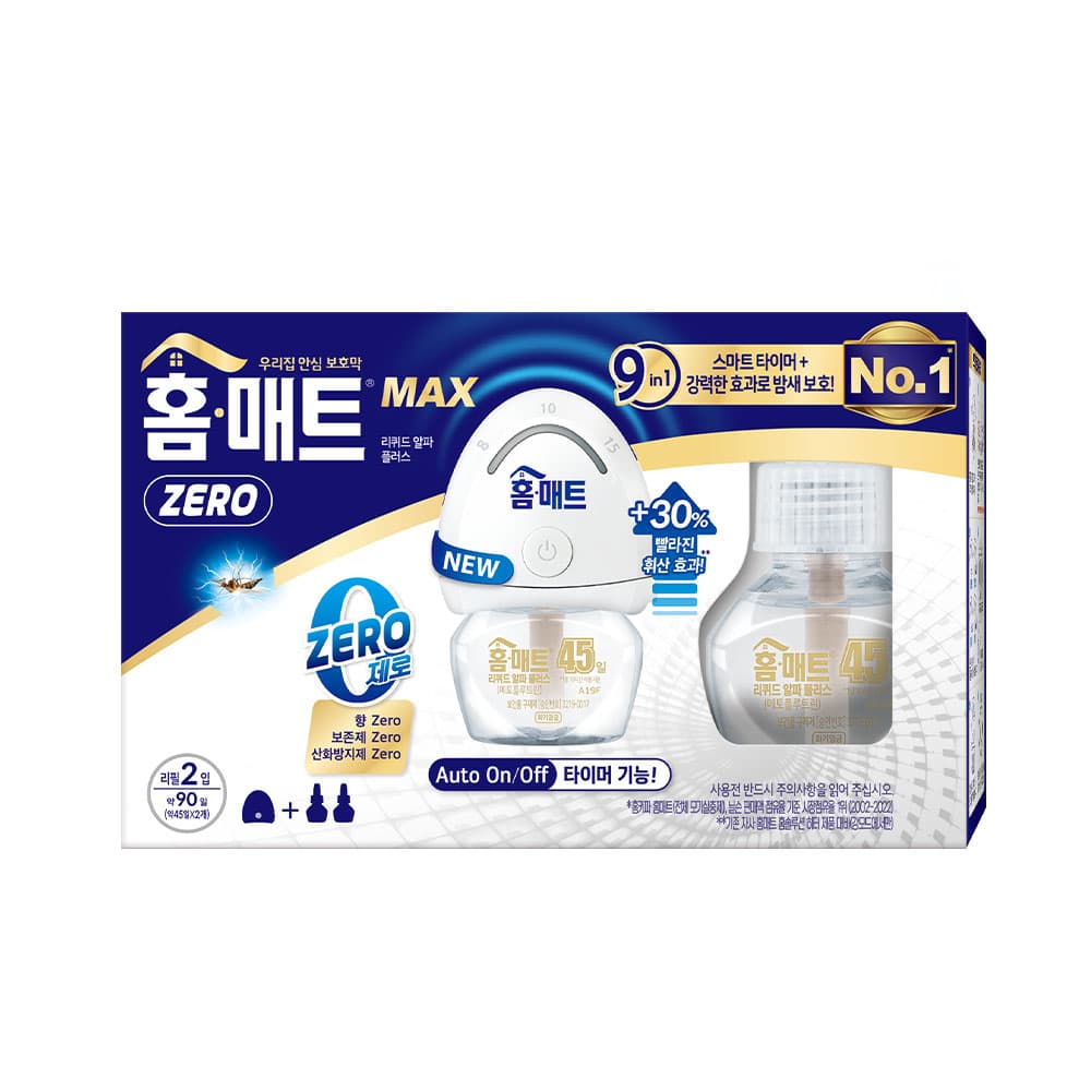 주식회사 찬솔나라 홈매트 MAX 제로 리퀴드 훈증기 콤보, 본품 1개 + 리필 2개, 1세트