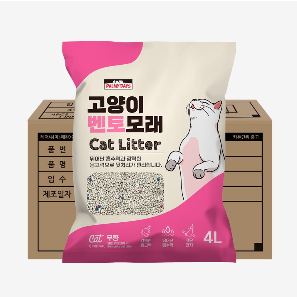 레이팜코리아 주식회사 파미데이즈 고양이 벤토나이트 모래, 11.6kg, 1개, 무향