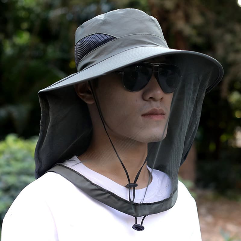 다데 자외선차단 망사모자, 카키