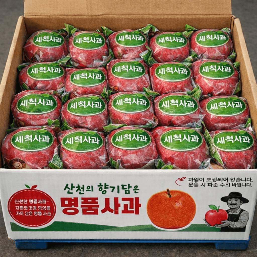 예삐마켓 껍질째먹는 꿀 가정용 세척사과, 1박스, 2kg