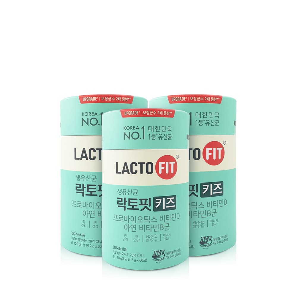 엠피엔컴퍼니주식회사 종근당건강 생유산균 락토핏 키즈, 60포, 3통