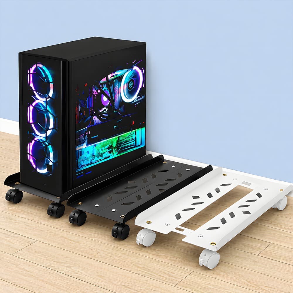 주식회사 원야 PC 컴퓨터 데스크탑 본체 받침대, 블랙, 1개