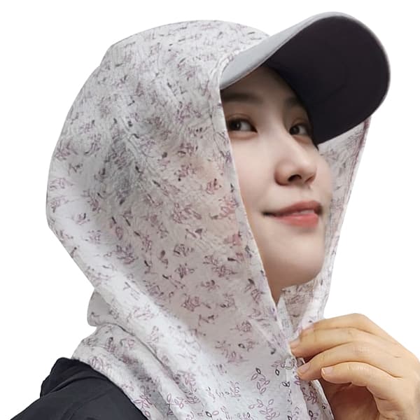 스포즌 국산 후드형 지지미 햇빛가리개, 핑크, one size, 1개