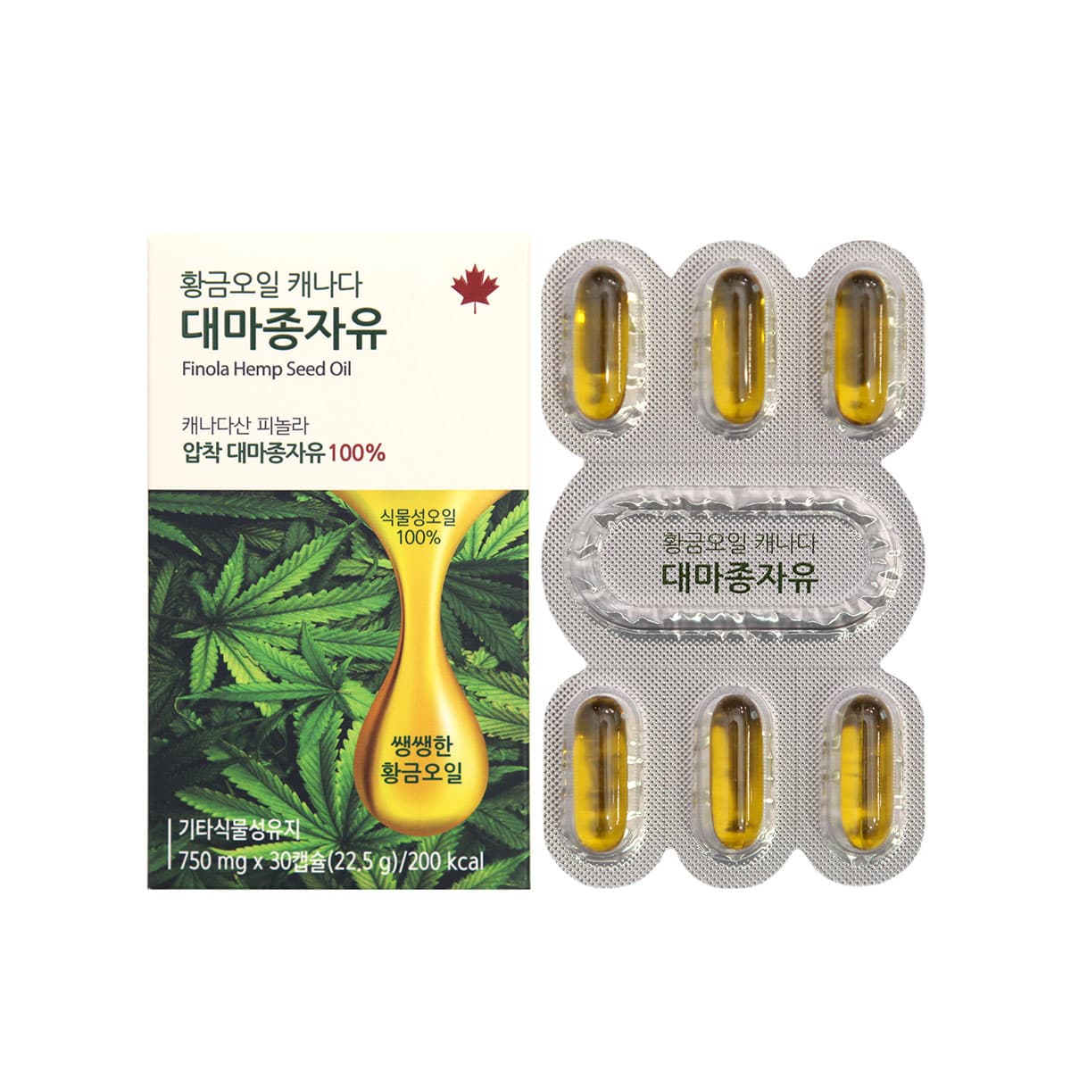 (주)비엘팜텍 황금오일 캐나다 대마종자유 오메가369, 750mg, 30캡슐, 1개