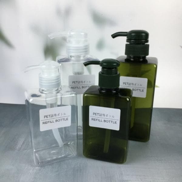 뉴킥스블락 샴푸 린스 바디워시 보관 펌프형 리필 용기, 투명, 450ml
