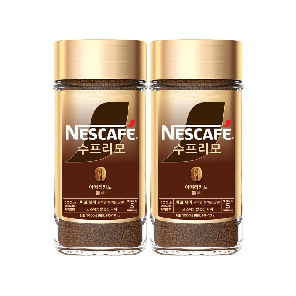 네스카페 수프리모 아메리카노 블랙, 100g, 2병 가격 비교 주식회사케이디글로벌 네스카페 수프리모 아메리카노 블랙, 100g, 2병