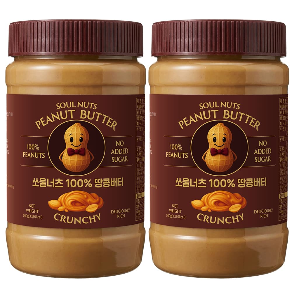 쏘울너츠 땅콩버터 크런치, 500g, 2개 가격 비교 주식회사 파이토메이드 쏘울너츠 땅콩버터 크런치, 500g, 2개
